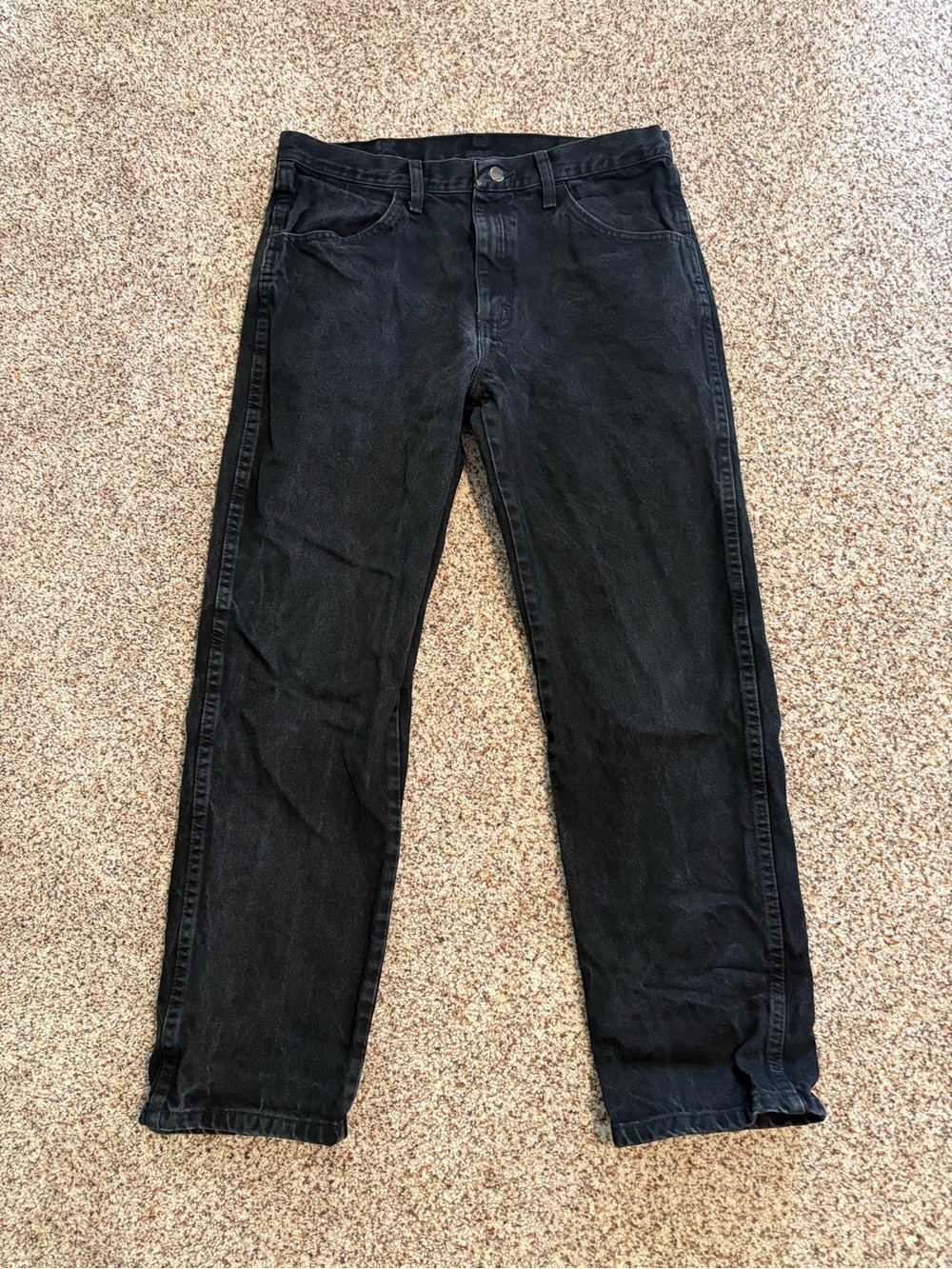 Mens Black Jeans- Rustler (34 x 30)